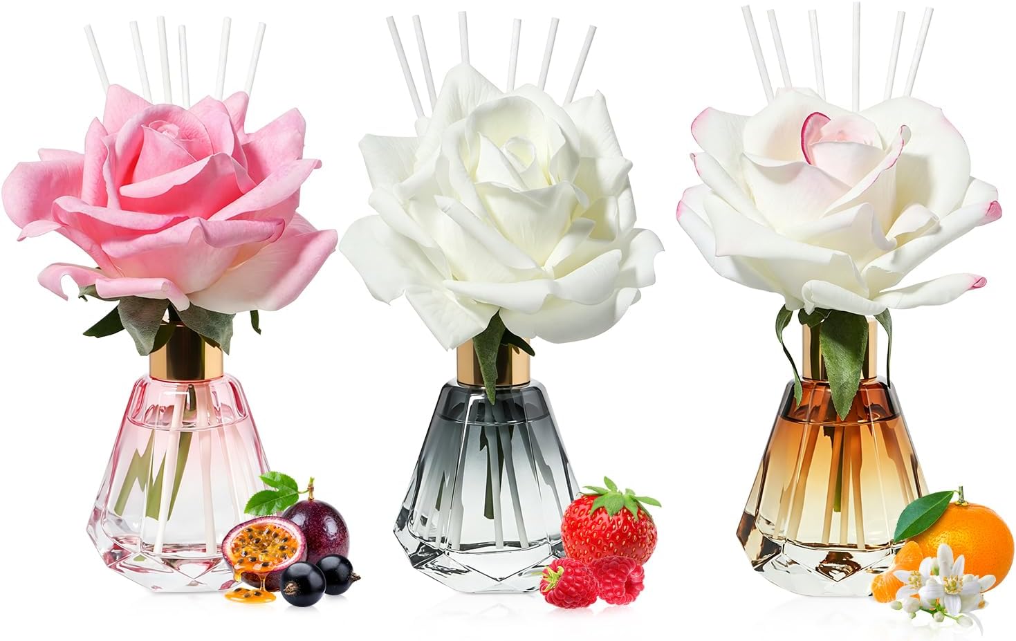 3-Bottle Reed Diffuser Set (60ml Per Bottle) — Featuring Long-Lasting Home Fragrance Essential Oils