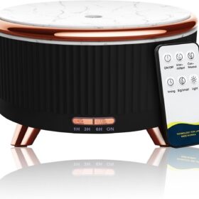 Diffusers for Essential Oils Large Room, 500ml Aromatherapy Diffuser Cool Mist Humidifier with Remote Control,7 Colors Lights & 3 Mist Mode Waterless Auto Off for Women Office Home Black