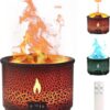 Humidifier Quiet Flame Diffuser: 300ml Spray Humidifier with 2 Modes Fire Mist Waterless Auto Shut Off Aromatherapy Diffuser with Remote Control for Bedroom Home, Office(Red & Blue)