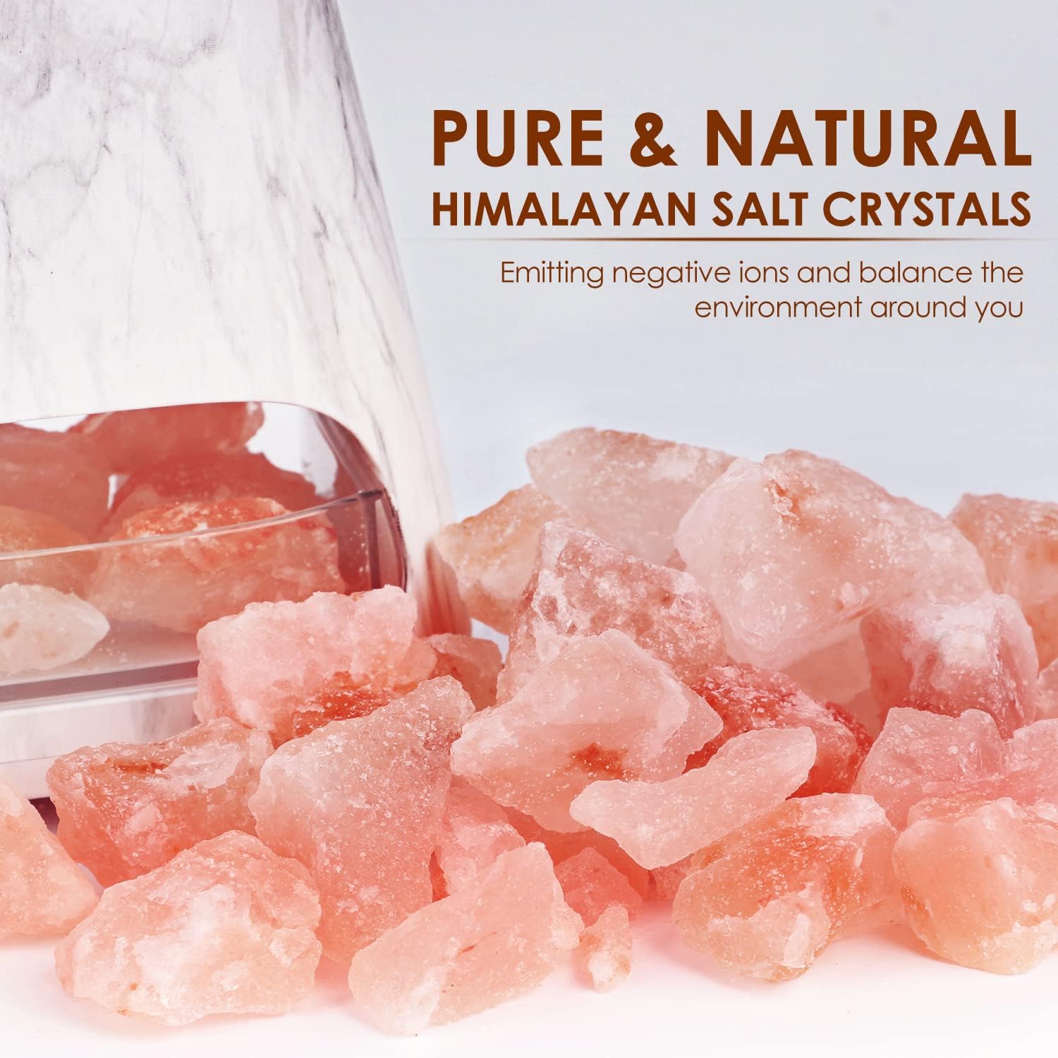 2-in-1 Ultrasonic Essential Oil Diffuser & Himalayan Salt Lamp, Aromatherapy Diffuser Cool Mist Humidifier with 3 Brightness, Salt Therapy Lamp, 100% Pure Himalayan Salt Rock, 150ml (Marble) - Image 2