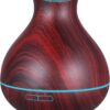 Aromatherapy Essential Oil Diffuser 550ml 12 Hours Wood Grain Aroma Diffuser with Timer Cool Mist Humidifier for Large Room, Home, Baby Bedroom, Waterless Auto Shut-off,7 Colors Lights Changing