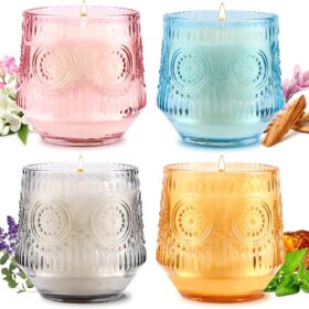 4 Pack Scented Candles for Home | Candle Set Gifts, Soy Candles for Home Scented, Candle Gifts for Women - Luxury Candles Set | Jasmine Lily,Lavender Eucalyptus,Sandalwood,Patchouli