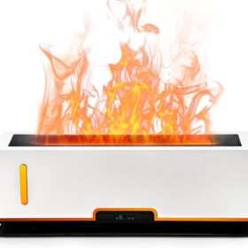 Flame Diffuser Humidifier Essential Oil Diffusers 200ml Desk Aroma Diffusers for Home Office Cool Fire Air Diffuser (Size:9.8" L x 2.67" W x 3.5" H)