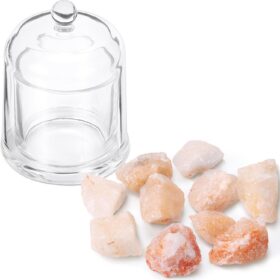 Pink Crystal Himalayan Salt Diffuser – Glass Waterless Diffuser for Essential Oils - No Electricity Portable Aromatherapy - for a Calming Living Space