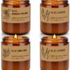 Candles for Home Scented, 4 Pack 28 Oz Candles Gifts for Women, Large Soy Scented Candles, Lavender Fresh Rose Long Lasting Aromatherapy Amber Candle Set for Women Men Christmas Birthday Thanksgiving