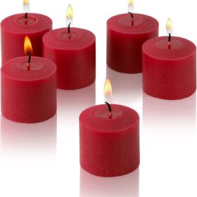 Red Apple Cinnamon Scented Candles - Set of 12 Scented Votive Candles - 10 Hour Burn Time - Made in The USA