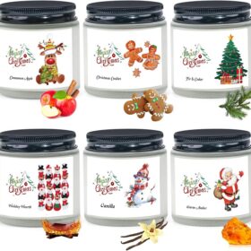Christmas Candles Scented Candles for Home, 6 Pack Soy Candles Set, 21 oz Jar Candles, Perfect Christmas Gifts for Women/Coworker/Girlfriend/Friends