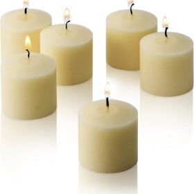 French Vanilla Scented Candles - Set of 12 Scented Votive Candles - 10 Hour Burn Time - Made in The USA