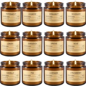 12Pack Scented Candle Set - Aromatherapy Candle Gift Set – Long Lasting Jar Candles for Men| Women, Ideal for Birthdays, Mother's Day Thanksgiving Gifts