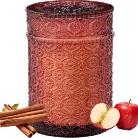 Scented Candle, 15.87oz Apple Cinnamon Fall Candles for Home Scented,Soy Candles,Large Candle Gifts for Men&Women, Long Burning Glass Jar Candle