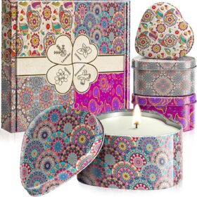 Scented Candles, 4 Pack - 4 Different Scents, Natural Soy Candles for Home for Women